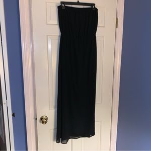 FOREVER 21 BLACK STRAPLESS DRESS MIDI LENGTH